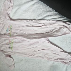 Gerber Pink One Piece Pajama Set with Embroidery